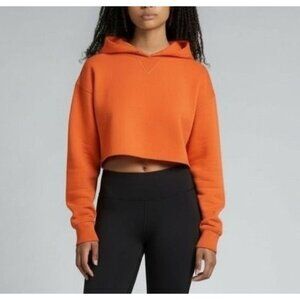Lululemon All Yours Hoodie Cropped 4 Tiger Orange Sweatshirt EUC Athleisure EUC